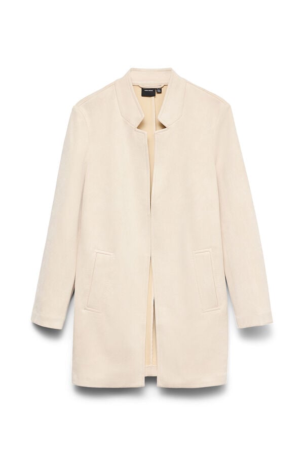 Vero Moda Casaco comprido efeito camur&ccedil;a Tostado