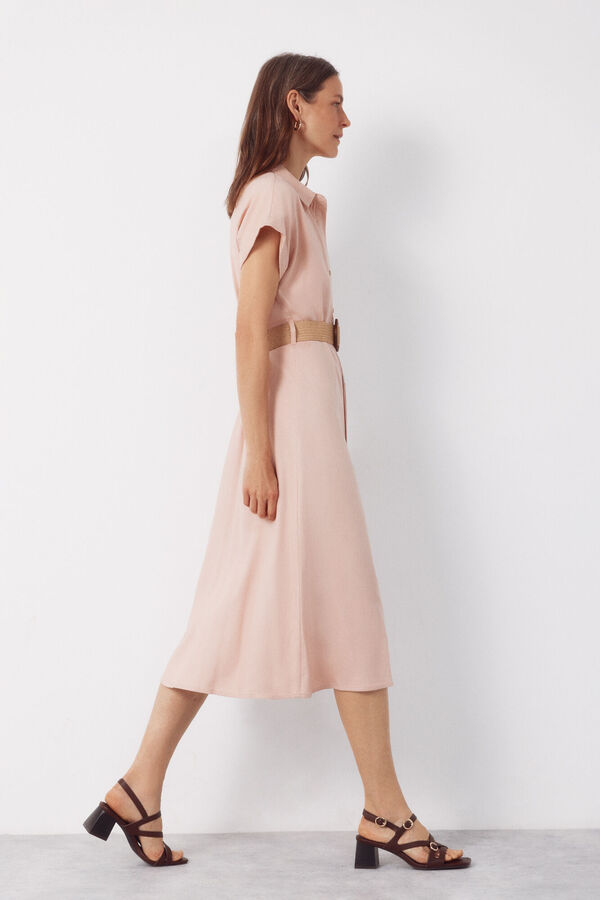 Cortefiel Linen dress Pink