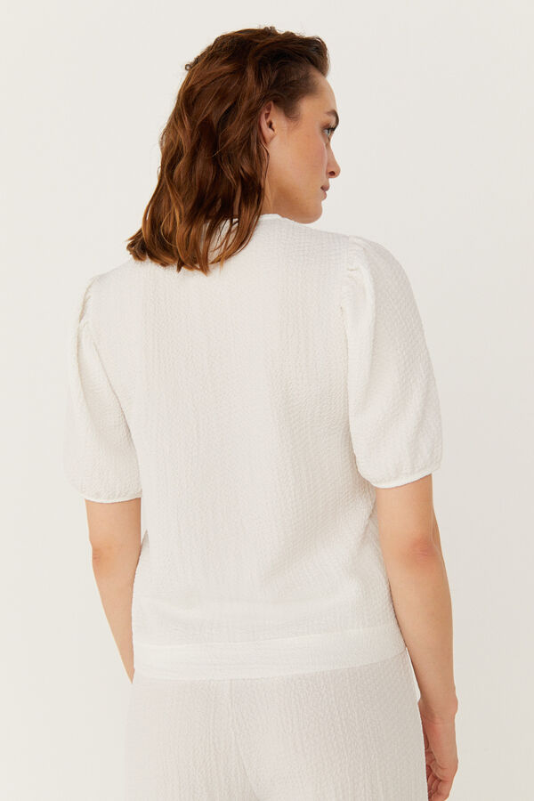 Cortefiel Textured top buttons White