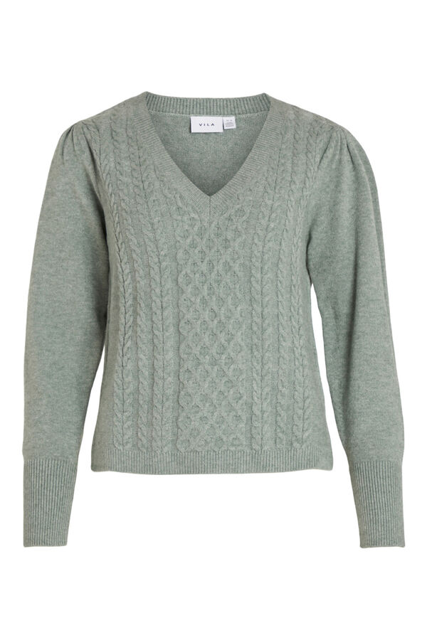Vila Cable knit jumper Green