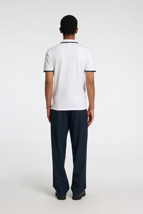 Selected Camisa piqué manga curta Branco