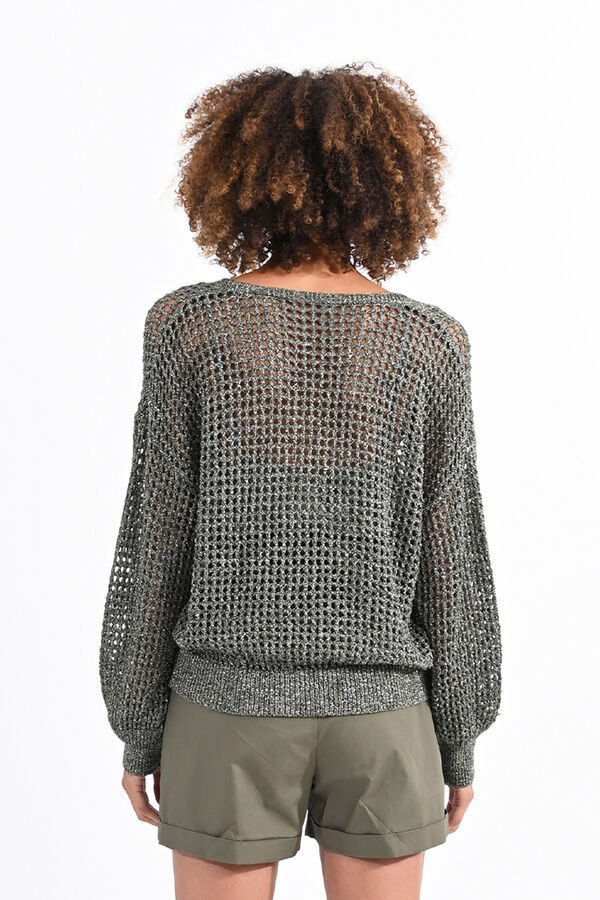 Cortefiel Women's knit blend long-sleeved jumper Kaki