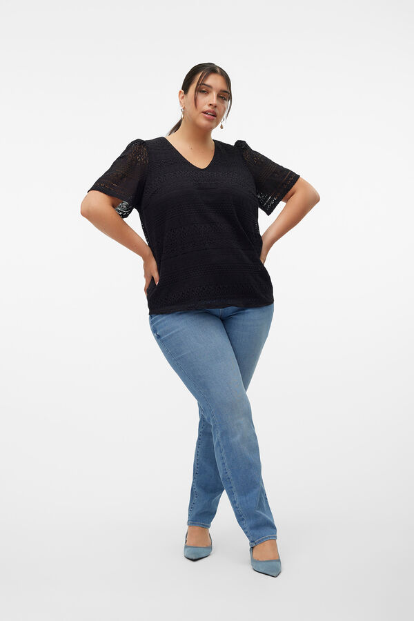 Vero Moda Curve Calça jeans plus size com corte reto Azul