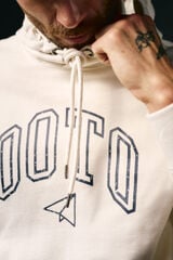 OOTO Sweatshirt logo com capuz Ecru
