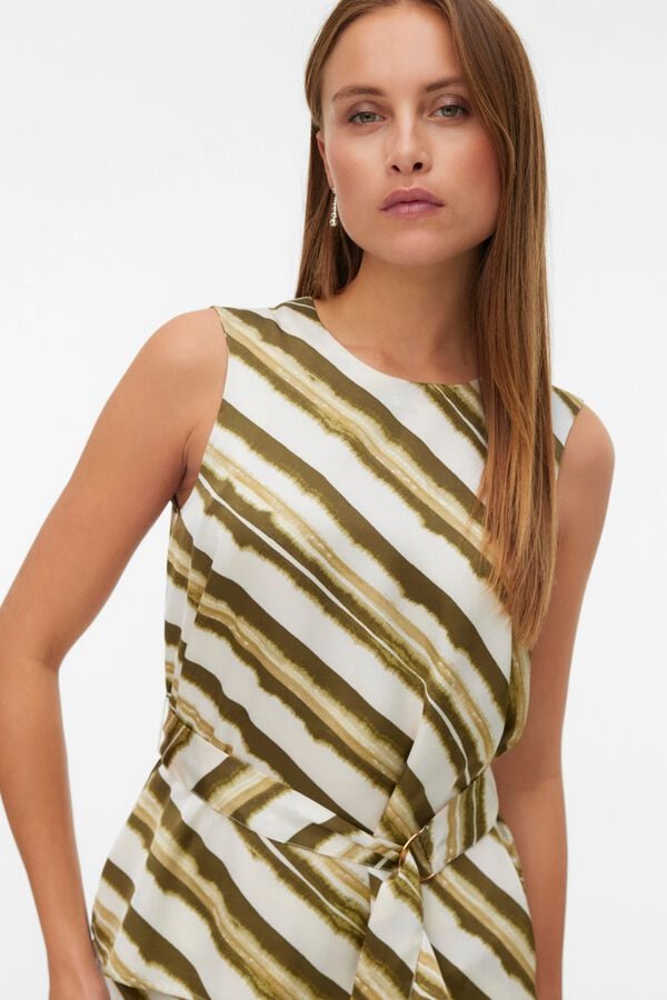 Vero Moda Top sem mangas cinto ajust&aacute;vel Verde