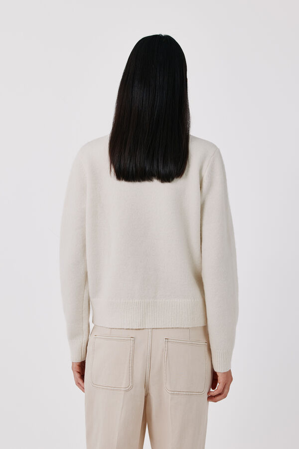 Cortefiel Floral embroidered jumper Beige