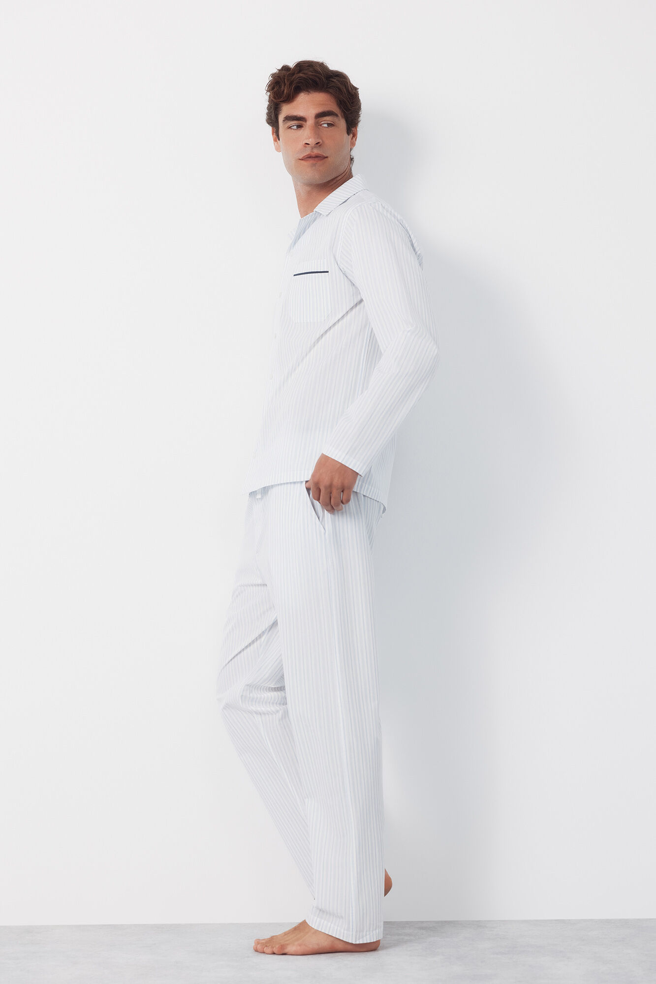 Cortefiel Jersey-knit and fabric pyjama set