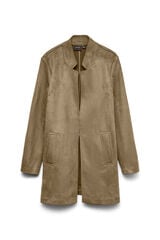 Vero Moda Casaco comprido efeito camur&ccedil;a Castanho