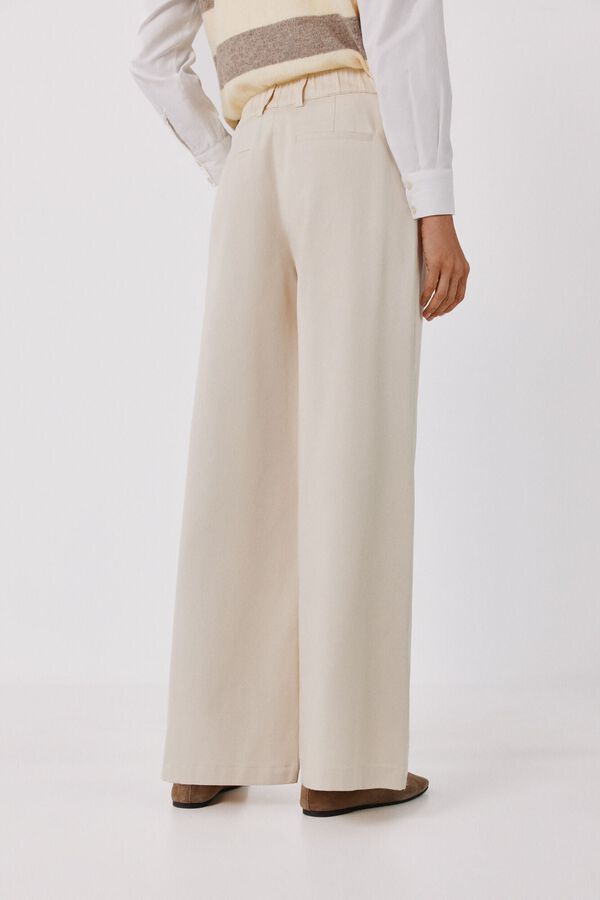 Cortefiel Women's serge trousers Ivory