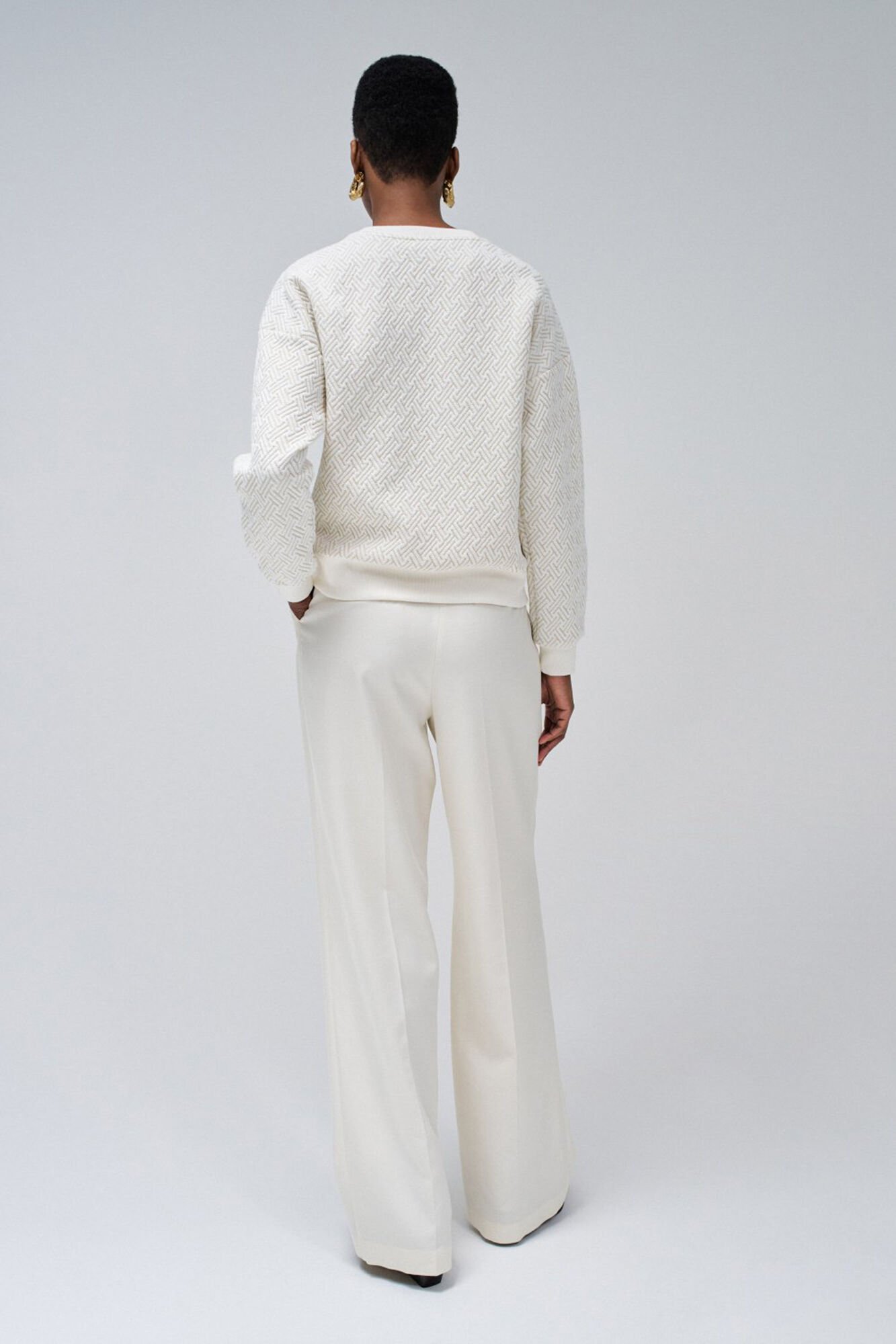 Textured jersey-knit sweater with shine | Women's jumpers Textured jersey-knit sweater with shine | Women's jumpers