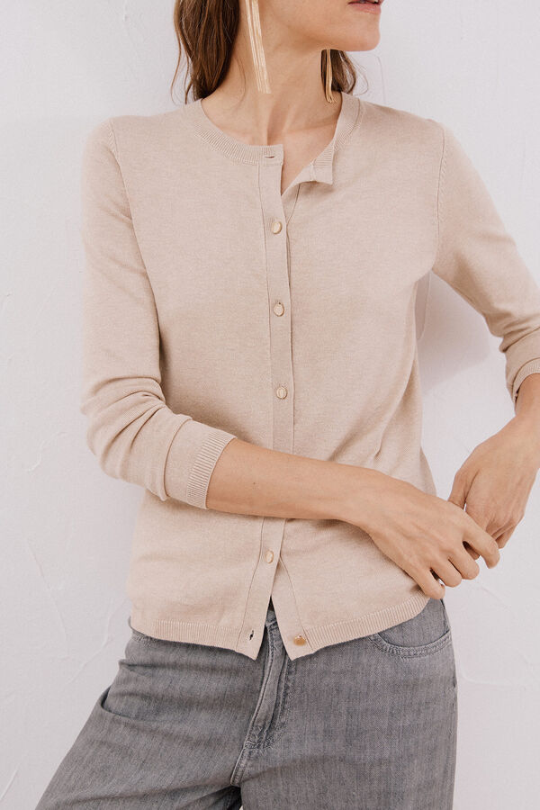 Cortefiel Short-sleeved jumper Nude