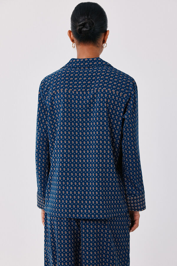 Cortefiel Camisa de pijama estampada Azul