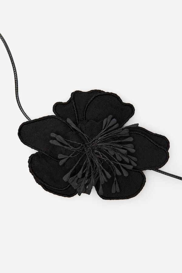 Cortefiel Collar flor multi posici&oacute;n Negro