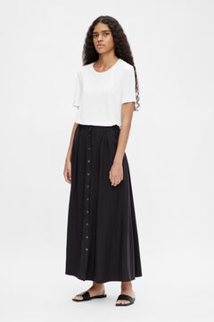 Cortefiel Long floaty 100% TENCEL™ lyocell skirt Black