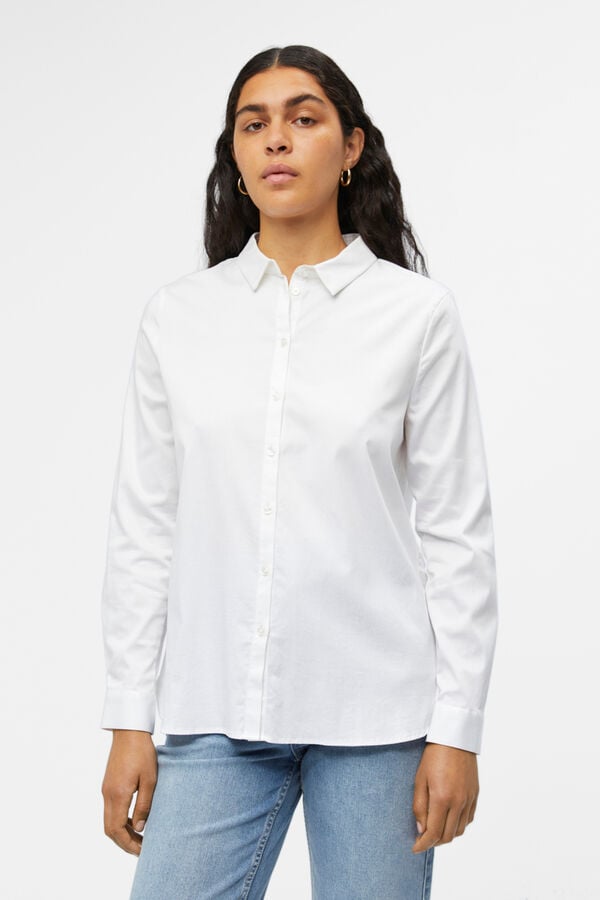 Cortefiel Camisa popelina Branco