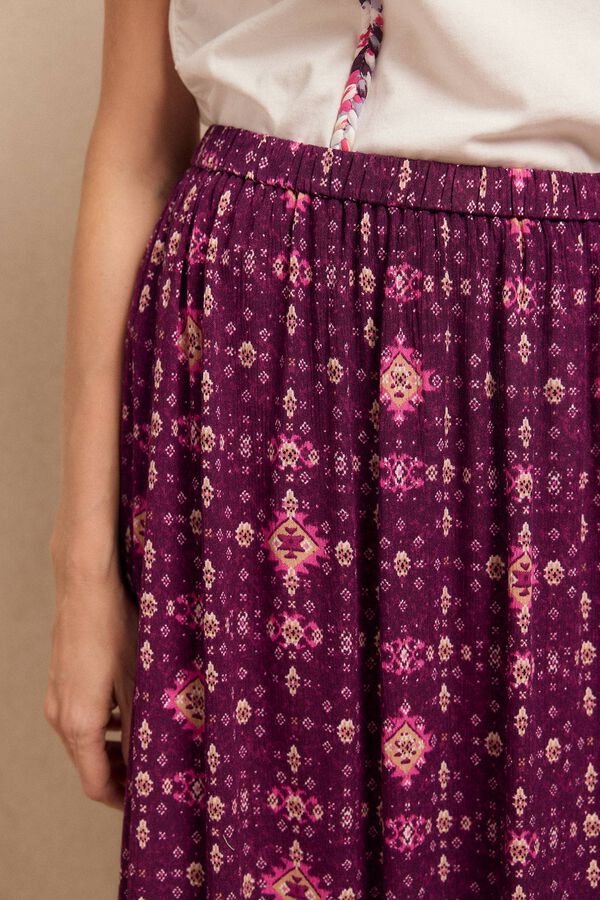 Slowlove Falda mido estampada Estampado morado