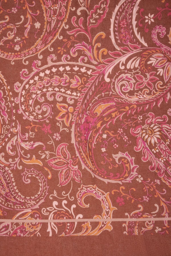 Cortefiel Len&ccedil;o quadrado paisley Laranja