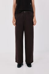 Cortefiel Long palazzo jeans Dark brown