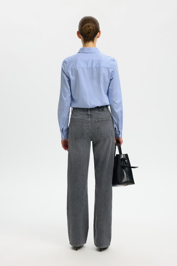 Selected Camisa Slim Fit confeccionada em algod&atilde;o org&acirc;nico Azul