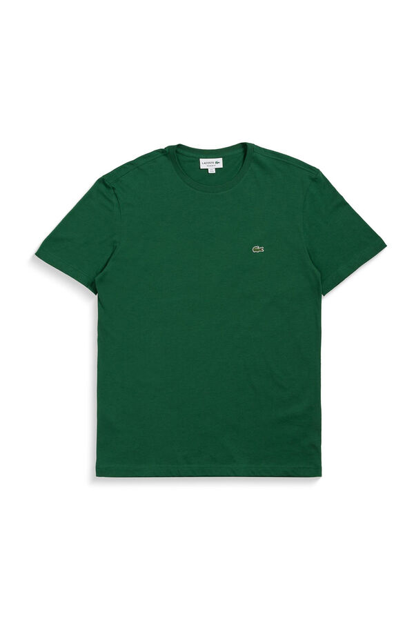 Cortefiel T-shirt de algodão com gola redonda Lacoste para homem Verde