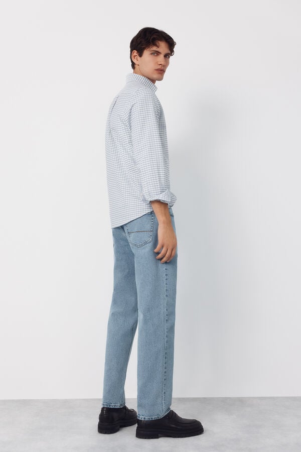 Cortefiel Camisa oxford cuadros Azul oscuro