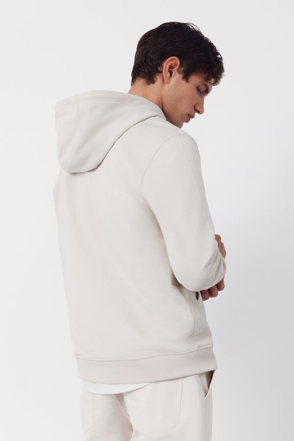 Cortefiel Sweatshirt with hood Beige