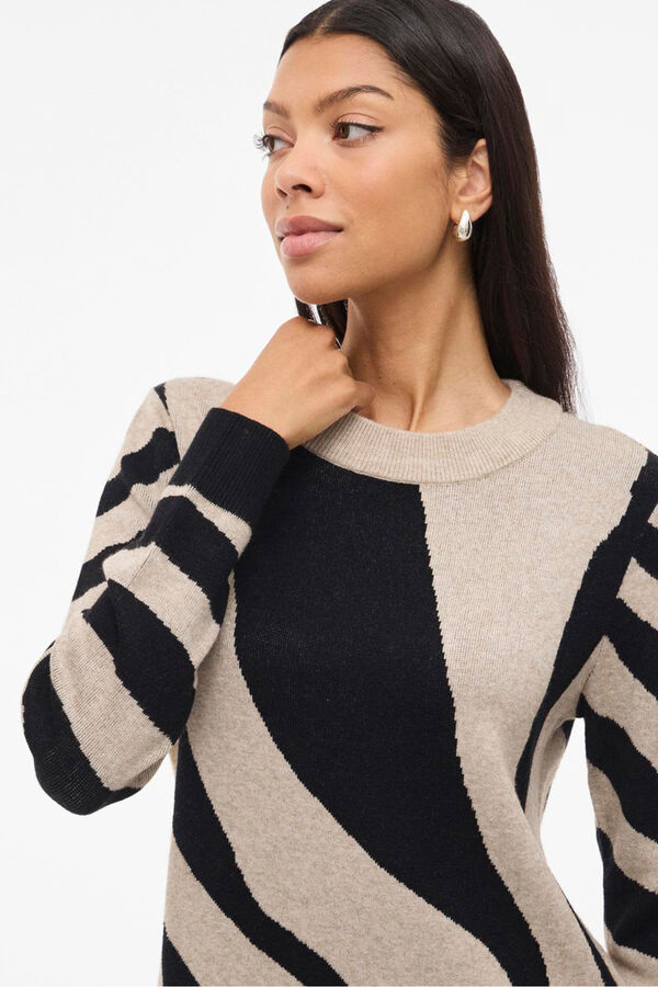 Vila Vestido de malha com viscose Tostado