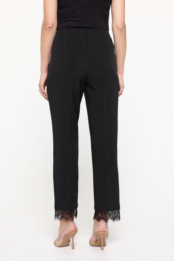 Cortefiel Long trousers with lace  Black