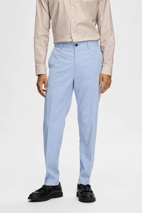 Cortefiel Pantalón de traje Slim Fit confeccionado con materiales reciclados azul