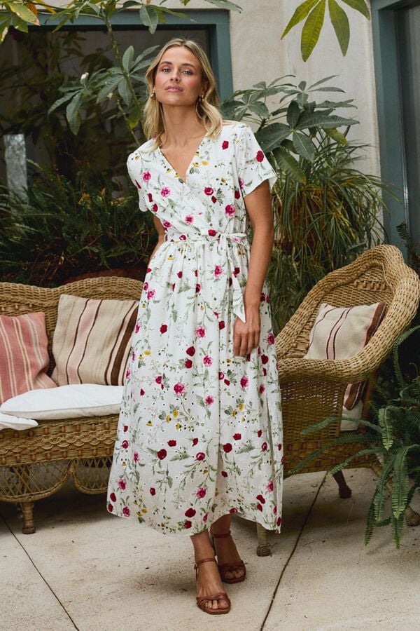 Pol&iacute;n Et Moi Vestido comprido Bruna Impress&atilde;o