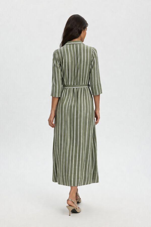 Selected Printed long dress Dark green