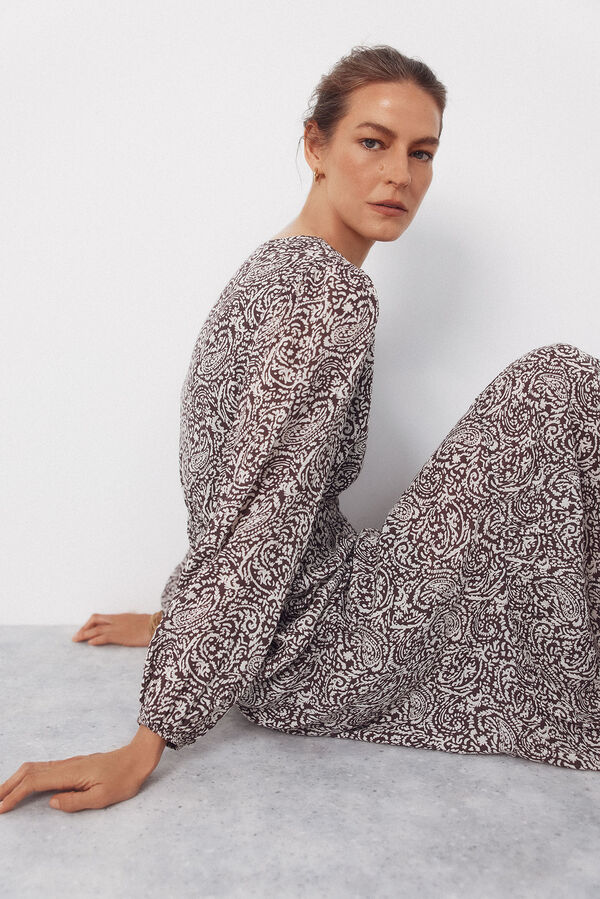 Cortefiel Printed dress Printed brown