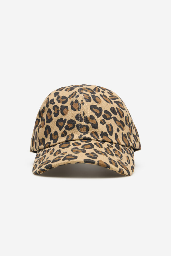 Cortefiel Leopard print cap Brown