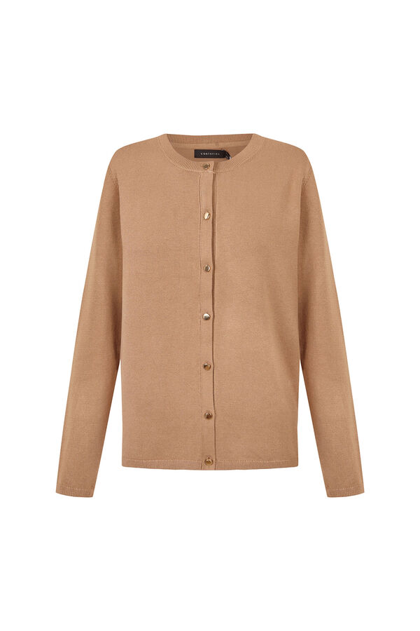Cortefiel Basic knit jacket Nude