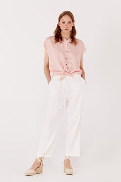 Cortefiel Flowing trousers White