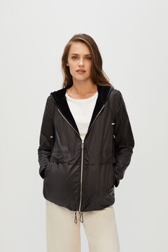 Cortefiel Reversible velvet parka Black