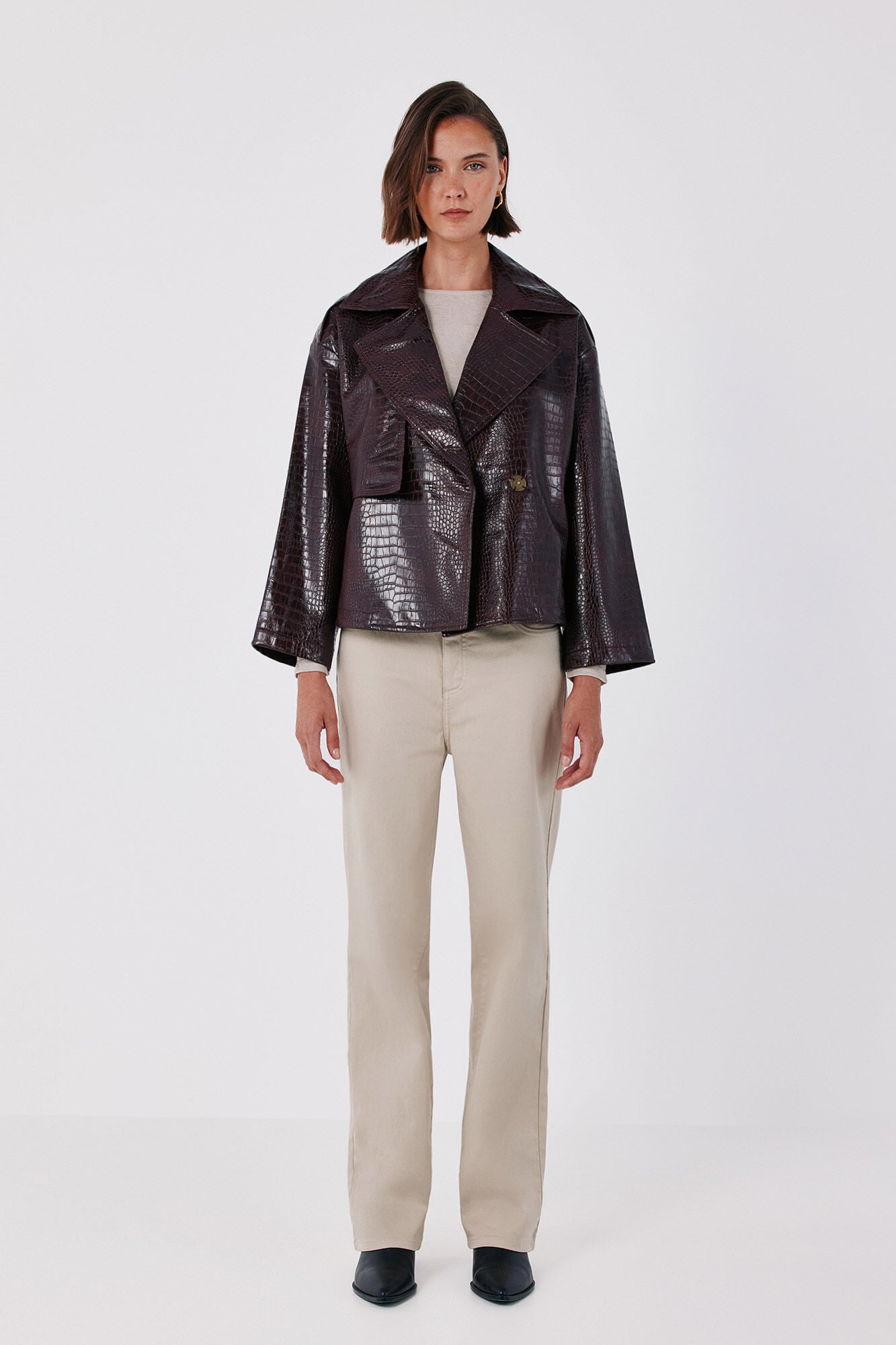Cortefiel Shiny fabric short trench