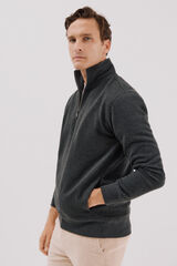 Cortefiel Zipped neck sweatshirt Grey
