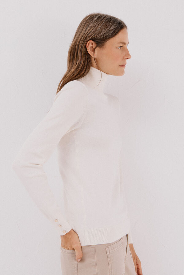 Cortefiel Short-sleeved jumper Ivory