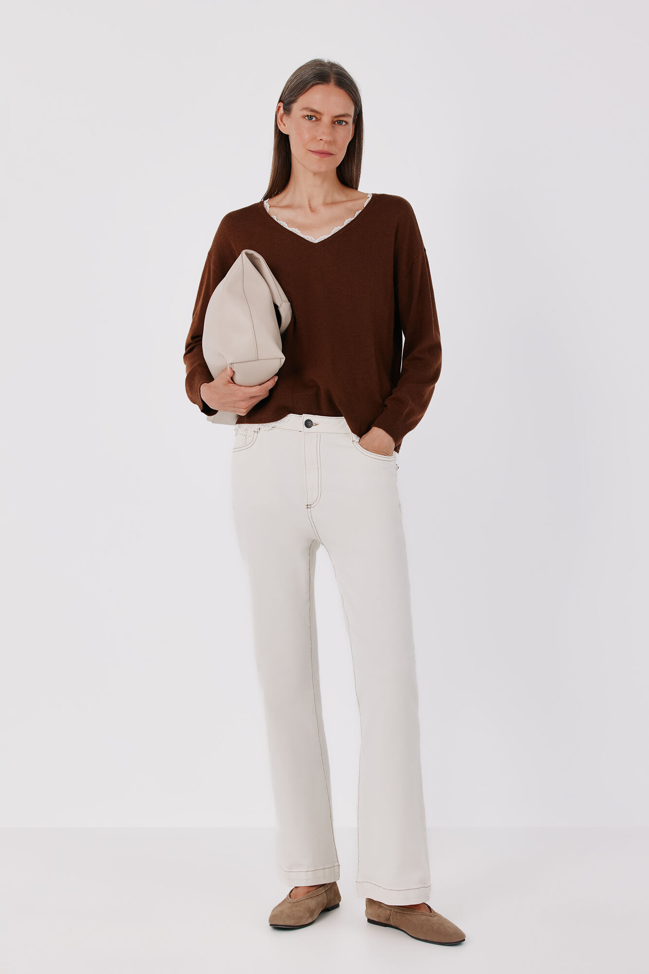 Cortefiel Appliqu&eacute; neckline jumper