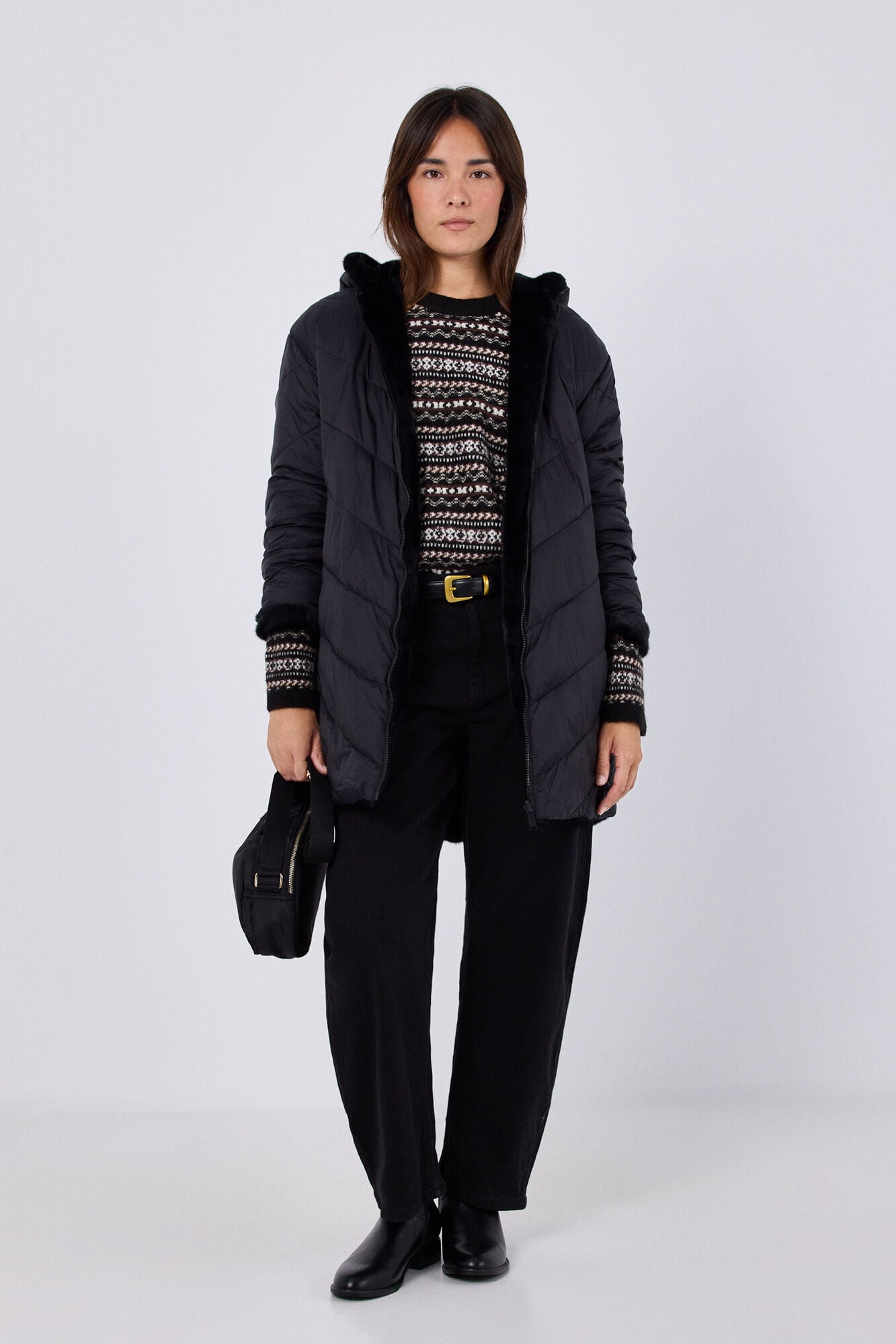 Cortefiel Puffer fabric crossbody bag