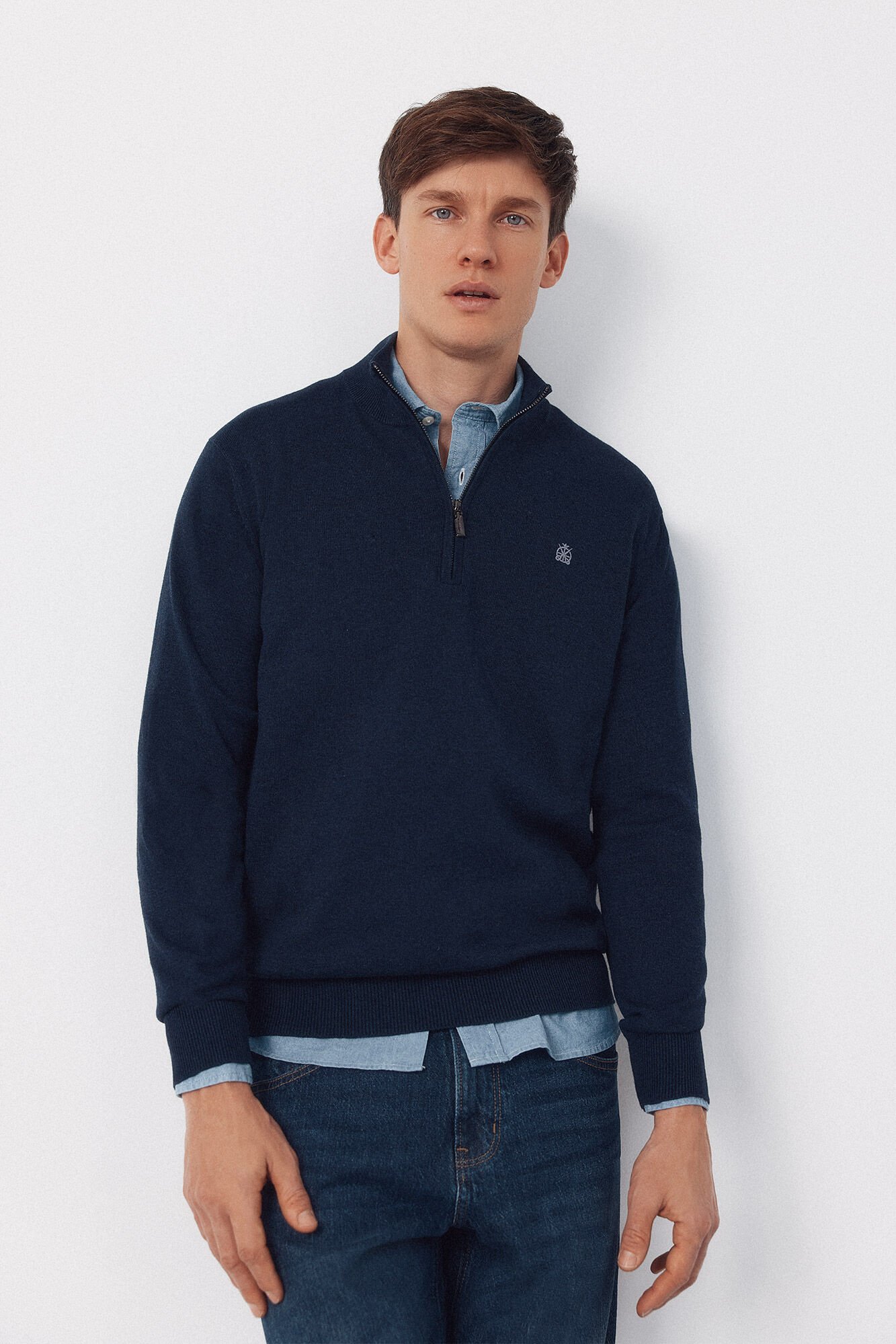 Cortefiel Cotton high neck sweater 