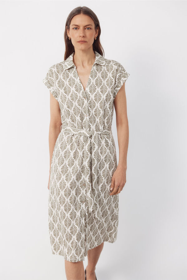 Cortefiel Shirt dress Printed white