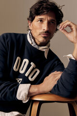 OOTO Logo round neck sweatshirt Navy