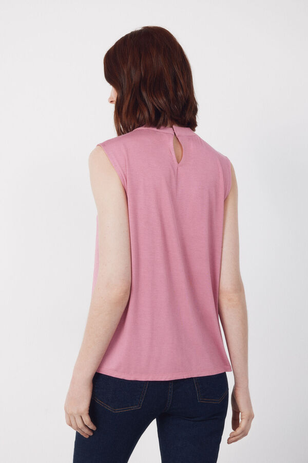 Cortefiel Cropped teardrop top Pink