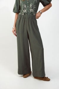 Slowlove Pantal&oacute;n ancho de lino lavado