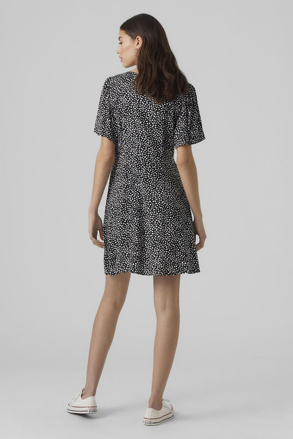 Vero Moda Vestido corto de escote pico Negro