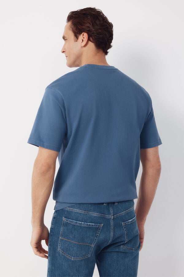 Cortefiel Plain T-shirt Blue