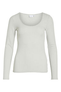 Cortefiel Jersey-knit lamé top White