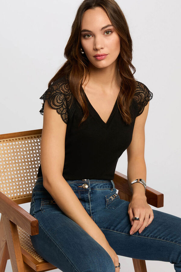 Morgan short-sleeved T-shirt Black